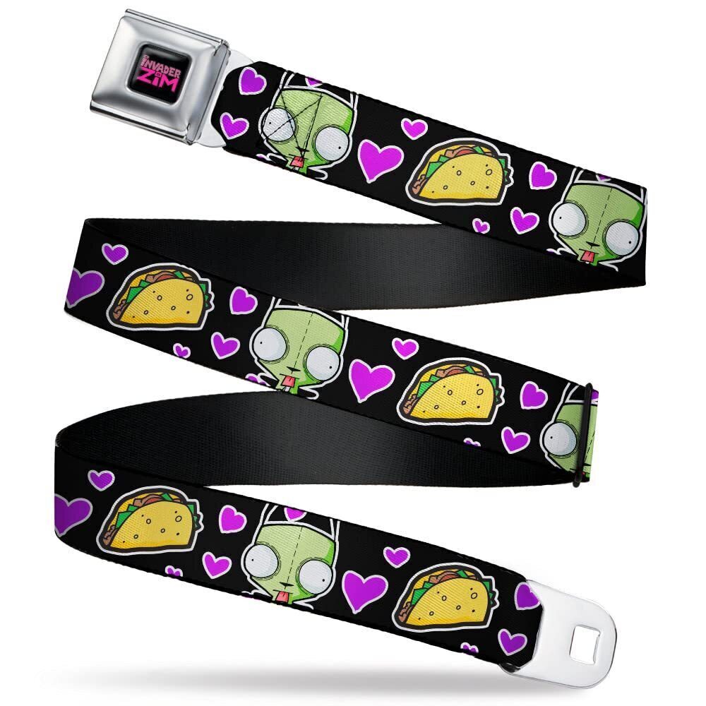 6539 Nickelodeon Belt, Seatbelt Buckle Belt, Invader Zim GIR and Tacos